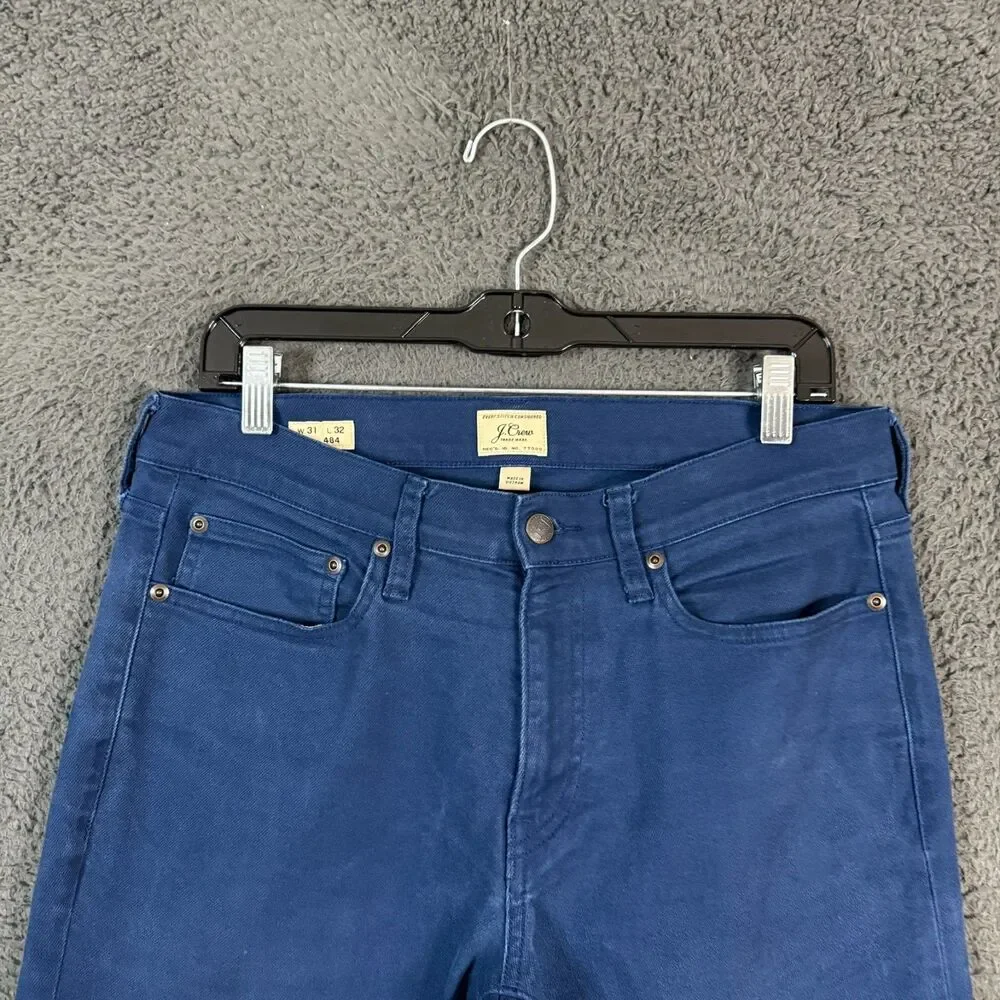 J Crew Jeans Mens 31x32 Blue 484 Slim Fit Bergen Denim Pants Stretch Casual